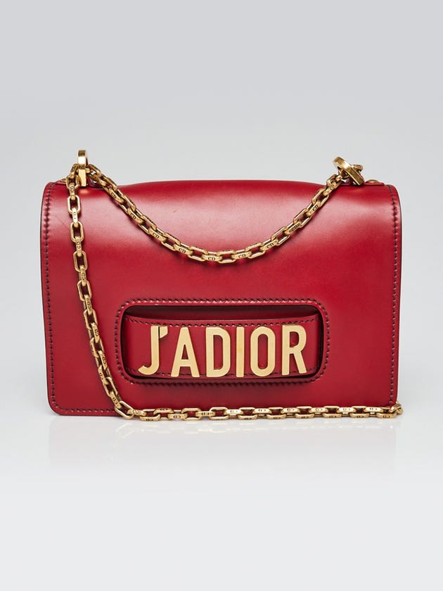 Christian Dior Red Smooth Calfskin Leather J'ADIOR Shoulder Bag