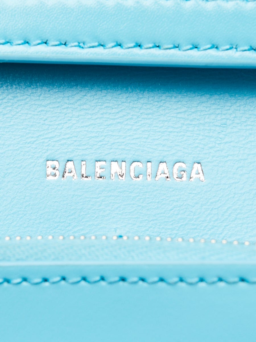 Balenciaga Azur Calfskin Leather Hourglass Chain Crossbody Bag
