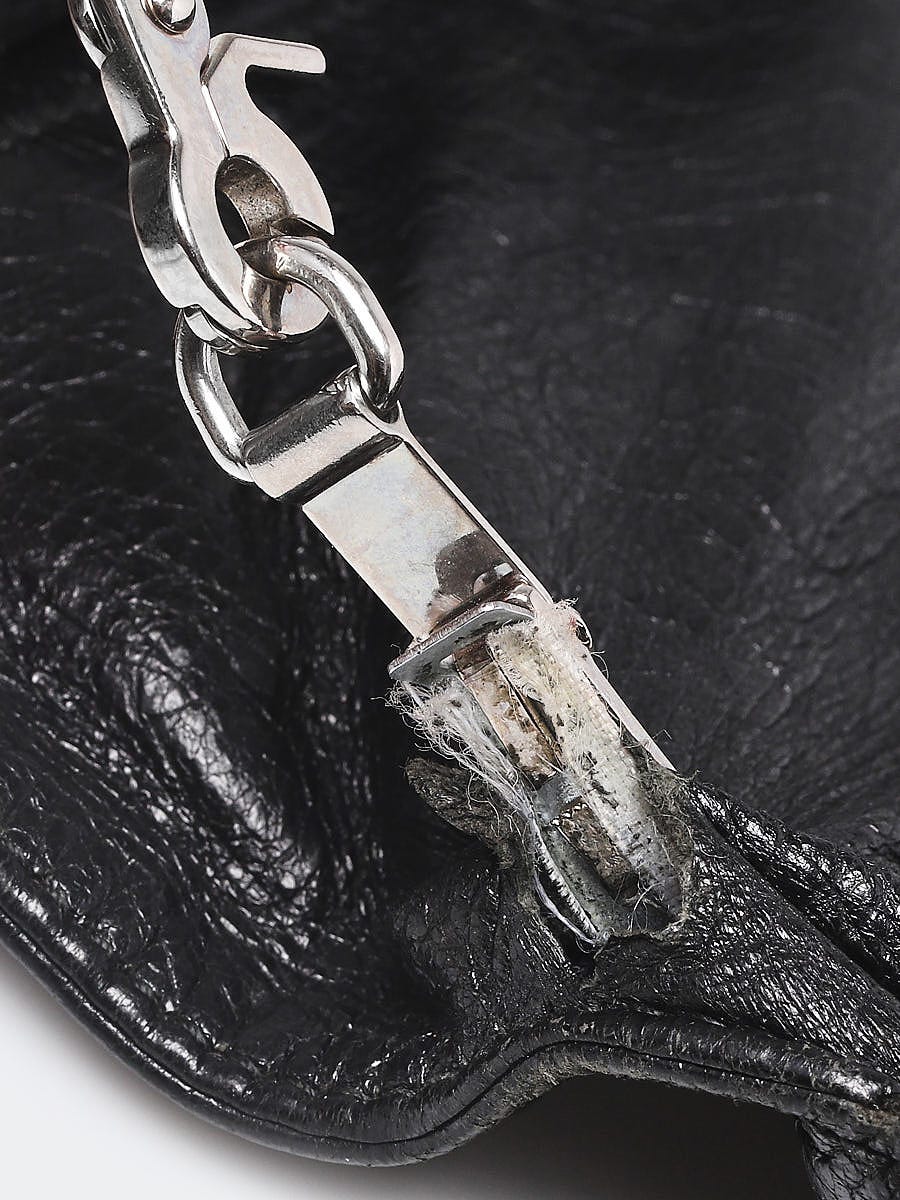 Balenciaga Black Lambskin Leather Giant 12 Silver Envelope