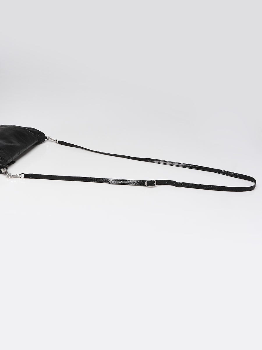 Balenciaga Black Lambskin Leather Giant 12 Silver Envelope