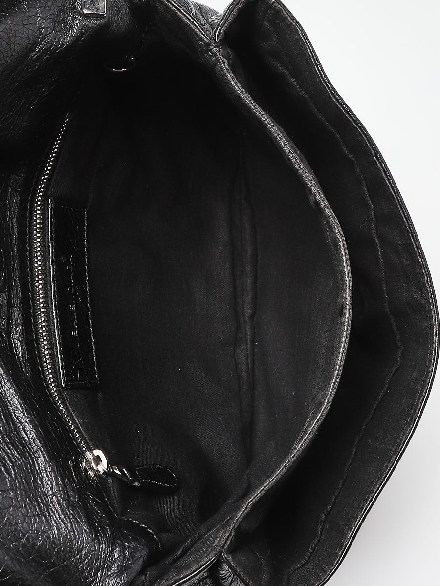 Balenciaga Black Lambskin Leather Giant 12 Silver Envelope