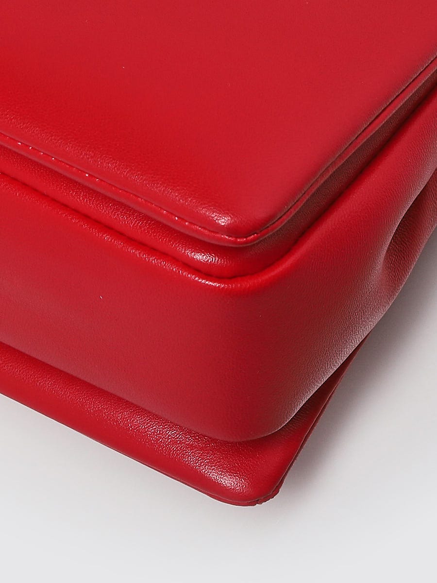 Valentino Red Quilted Nappa Leather One Stud Chain Clutch