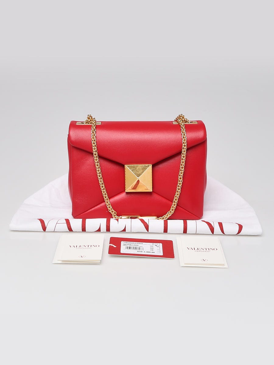 Valentino Garavani One Stud Nappa Bag with Chain Woman Rouge Pur Onesize