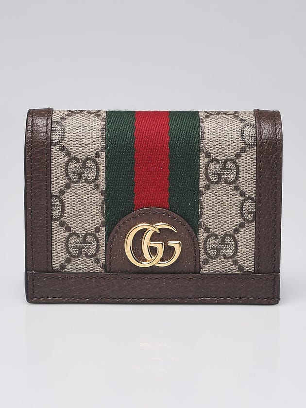 Gucci Beige/Ebony GG Coated Canvas Ophidia Flap Wallet