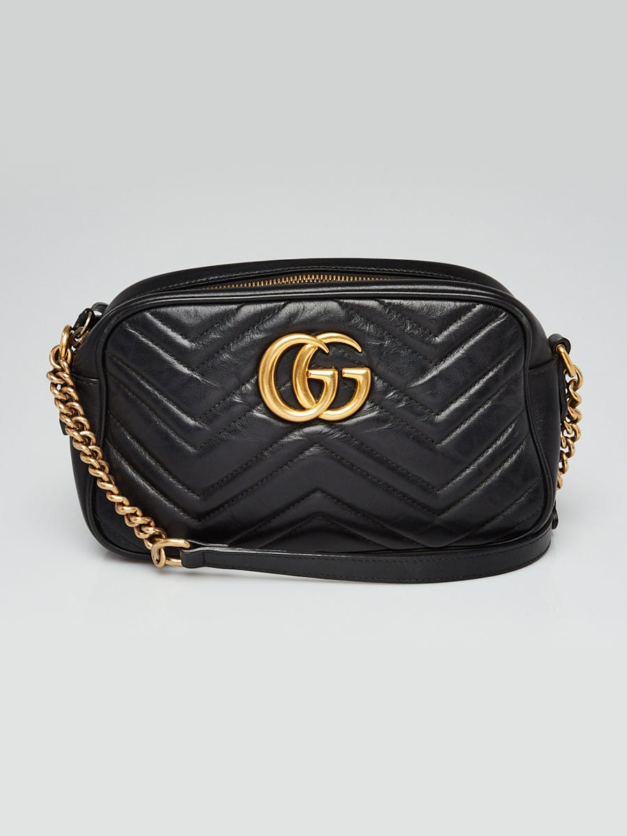 Gucci Tri-Color Metallic Leather Marmont Small Camera Bag - Yoogi's Closet