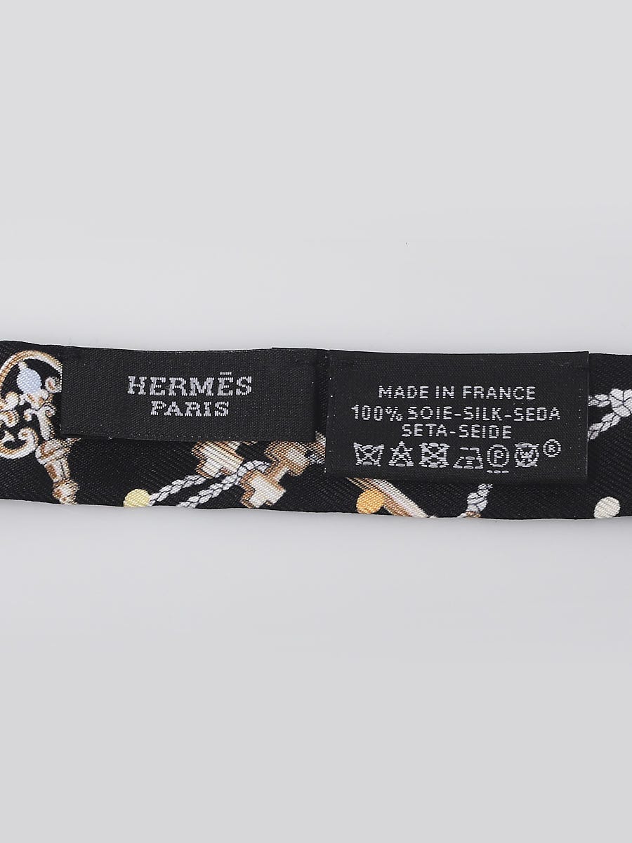 Hermes Black/Beige Rose Multicolor Les Cles a Pois Printed Silk