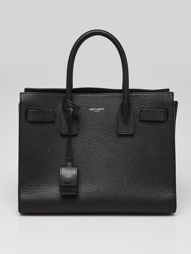 Yves Saint Laurent Black Pebbled Leather Nano Sac de Jour Bag w/o Shoulder Strap