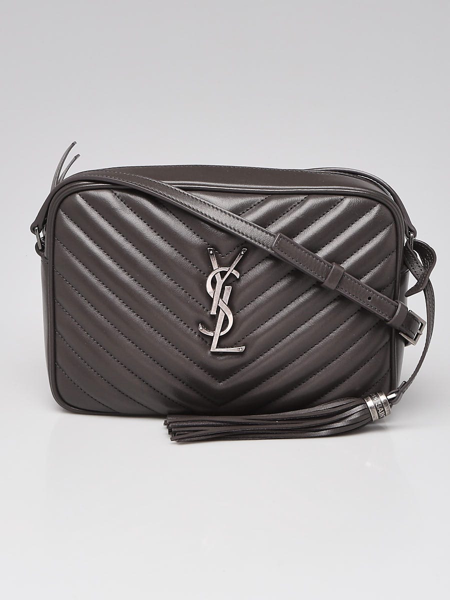 Lou Quilted Leather Camera Bag in Grey - Saint Laurent