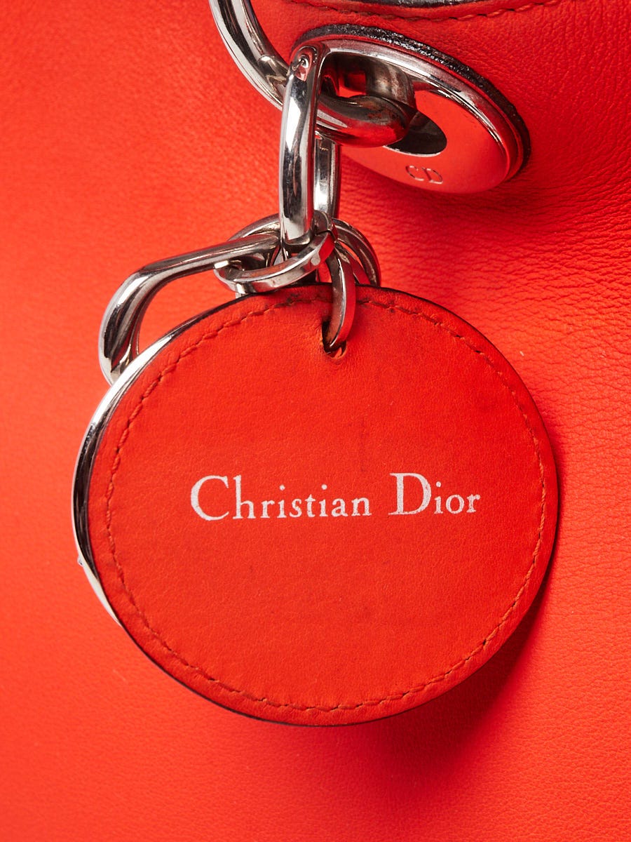 Christian Dior Orange Calfskin Diorissimo Medium Tote Bag
