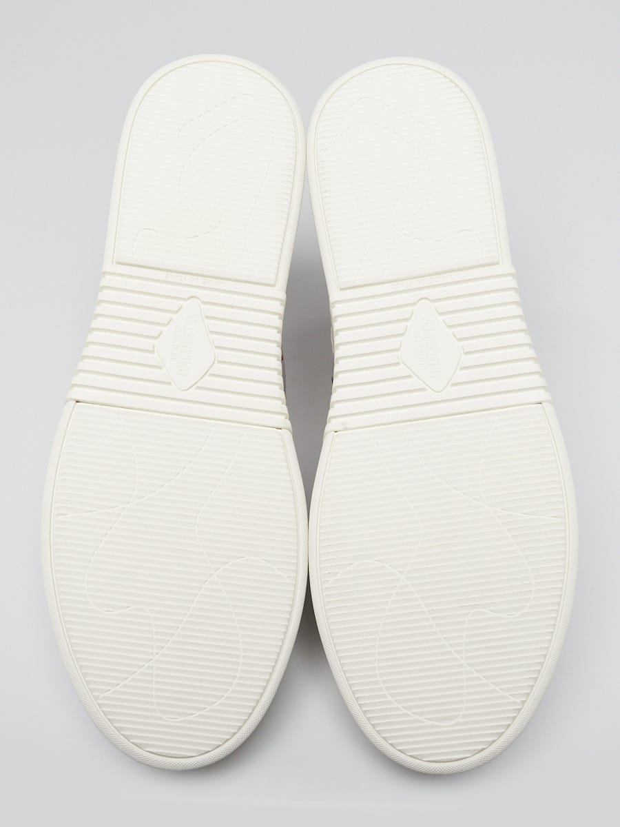 Valentino White/Multicolor Leather VLTN High Top Sneakers Men's Size 12/45