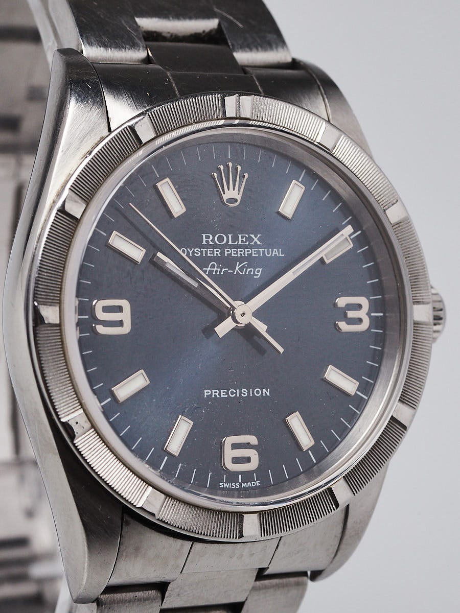 Rolex 34mm Stainless Steel Oyster Perpetual Air King Watch 