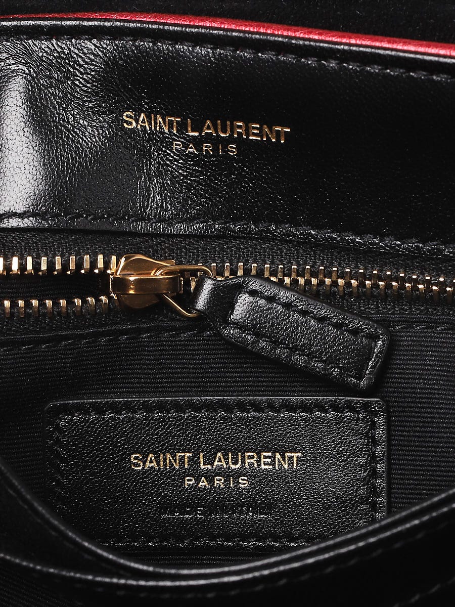 Saint Laurent::ストール[RESALE] Yves Saint Laurent Metallic Red Chevron Quilted Leather Toy