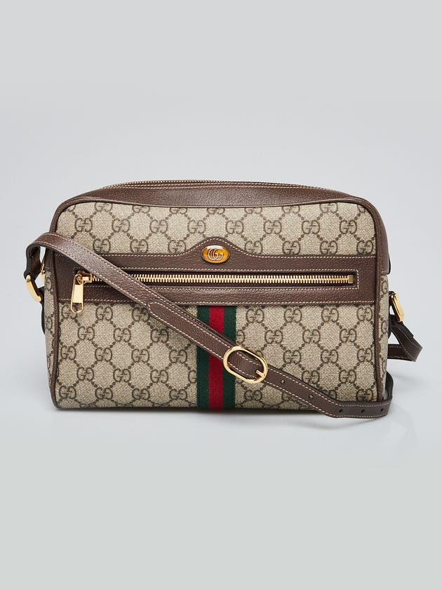 Gucci Beige Supreme GG Coated Canvas Ophidia Small Camera Shoulder Bag
