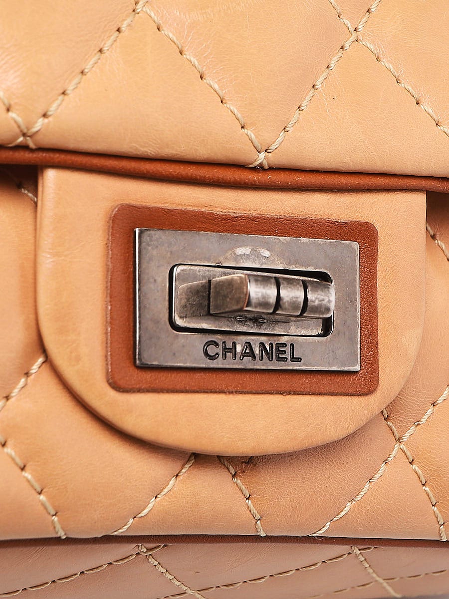 Chanel Beige/Brown Reissue 2.55 Quilted Classic Calfskin Leather