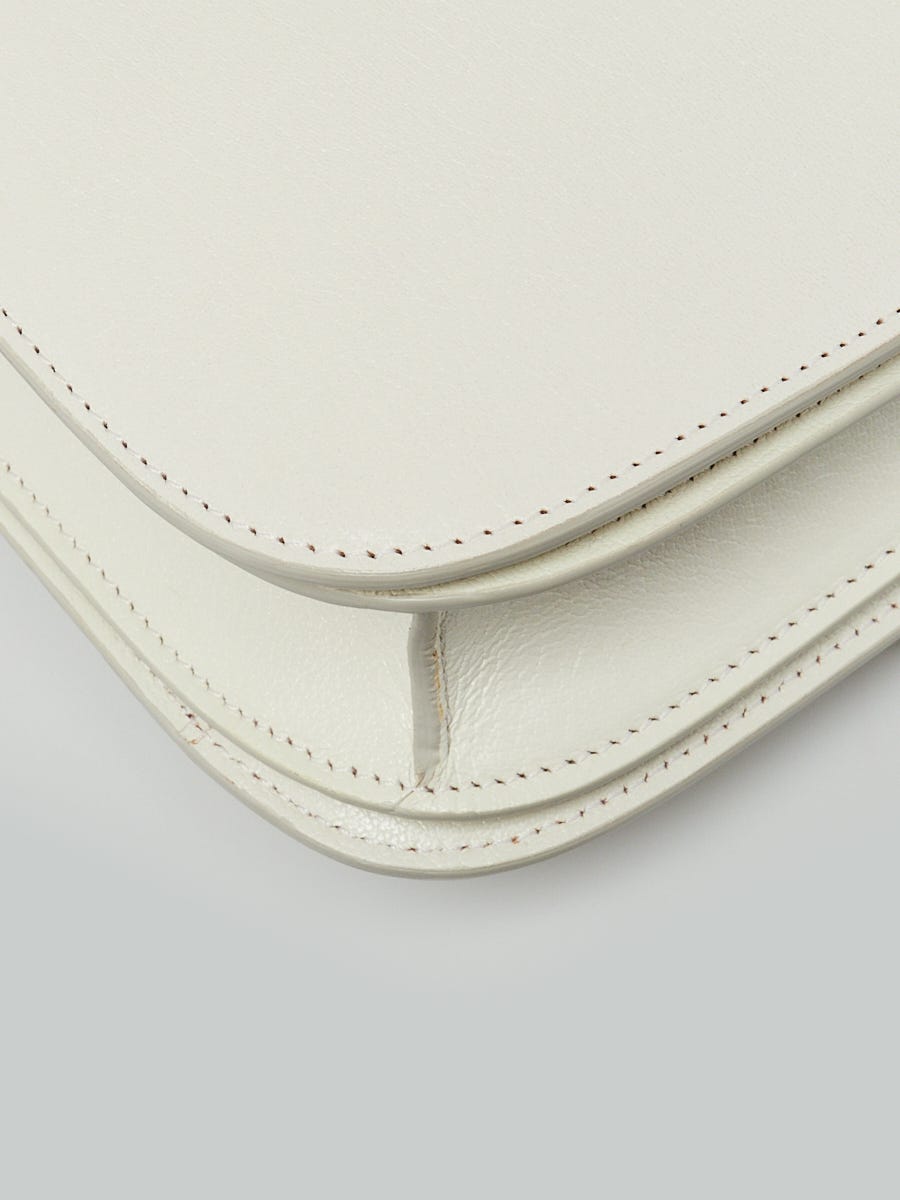 New CELINE White Leather Phone Pouch With Flap
