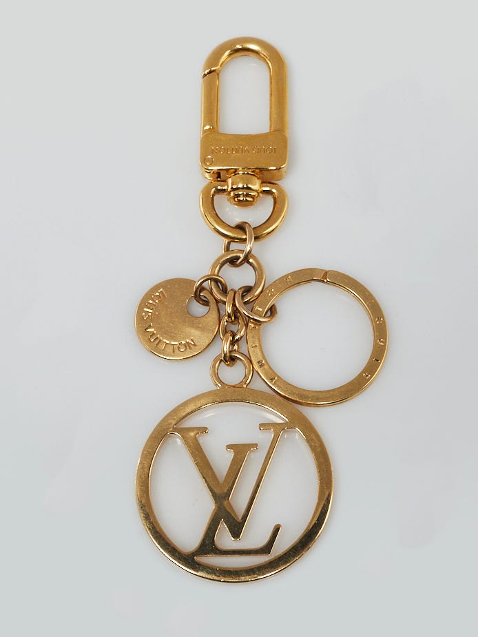 Louis Vuitton Goldtone Metal LV Circle Key Holder and Bag Charm