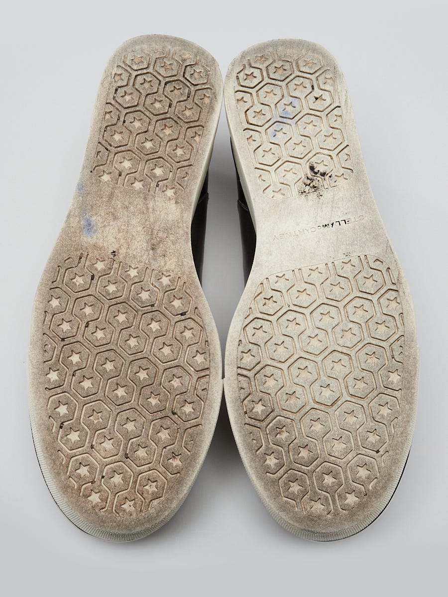 Stella McCartney Silver Faux Leather Star Platform Sneakers Size 5.5/36