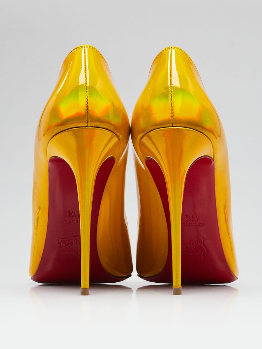 Christian Louboutin Yellow Patent Psychidelic Leather Hot Chick Christian Louboutin Yellow Patent Psychidelic Leather Hot Chick
