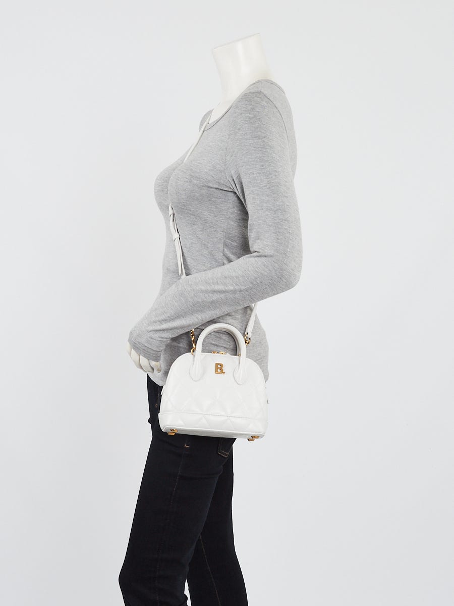Balenciaga XXS Ville Leather Top Handle Bag White