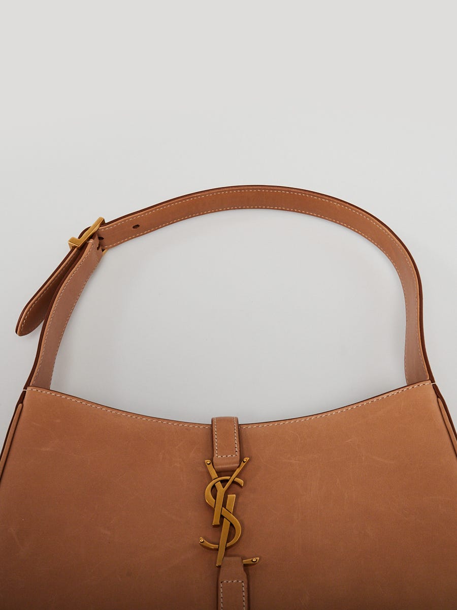 Saint Laurent Ysl Soft Leather Hobo Shoulder Bag Greyish Brown