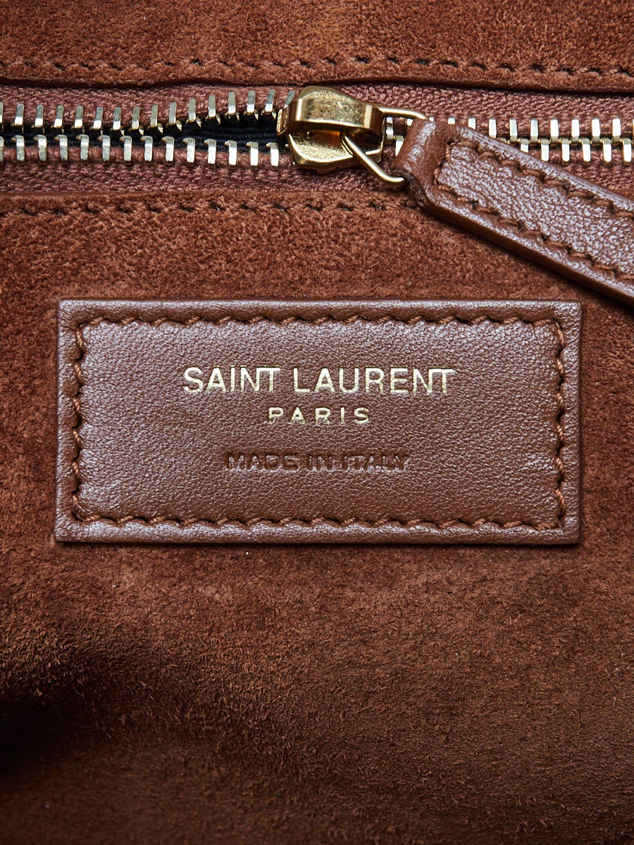Saint Laurent Mini Le 5 A 7 Vintage Brown Leather Hobo Bag New