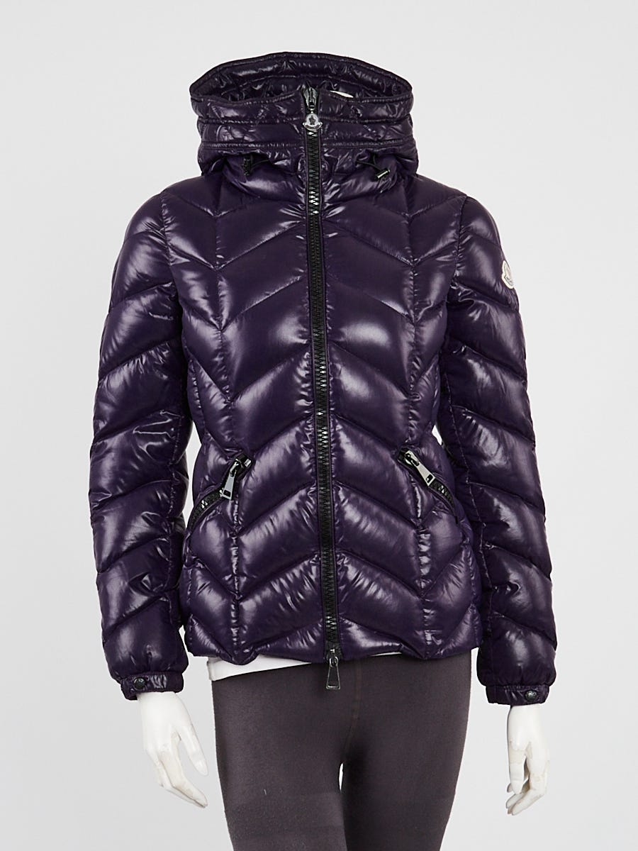 Moncler Purple Quilted Nylon Down Badete Jacket Size 0/XS