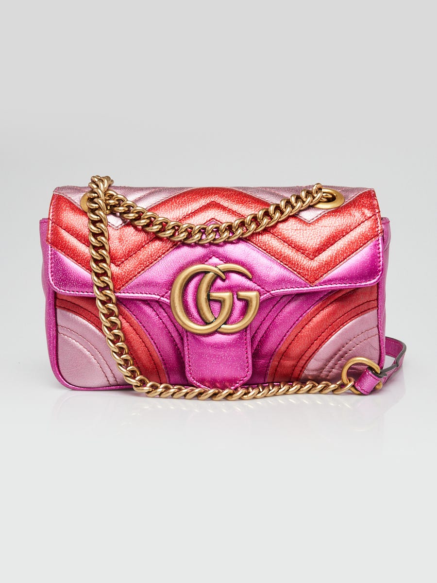 Gucci Red Quilted Leather GG Marmont Medium Matelasse Shoulder Bag -  Yoogi's Closet