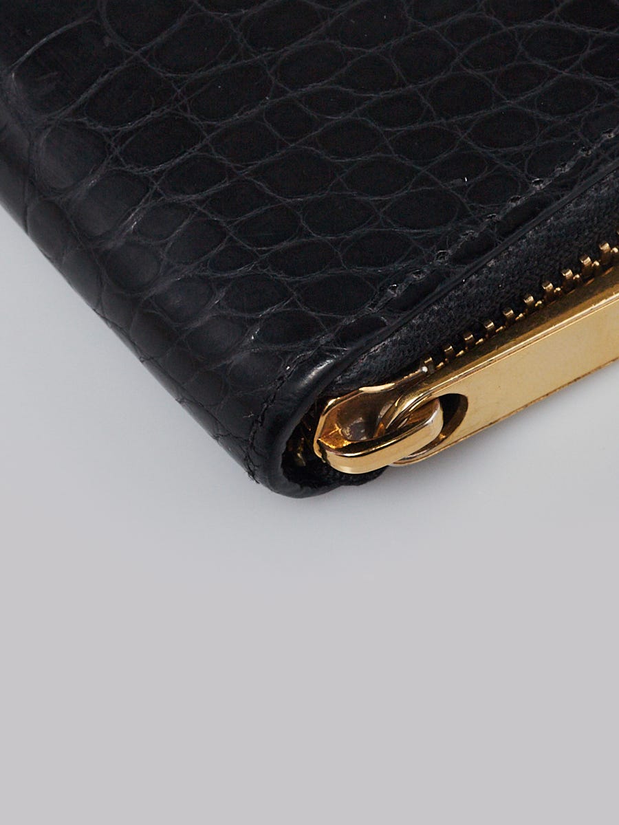 Zippy Wallet XL black shiny alligator