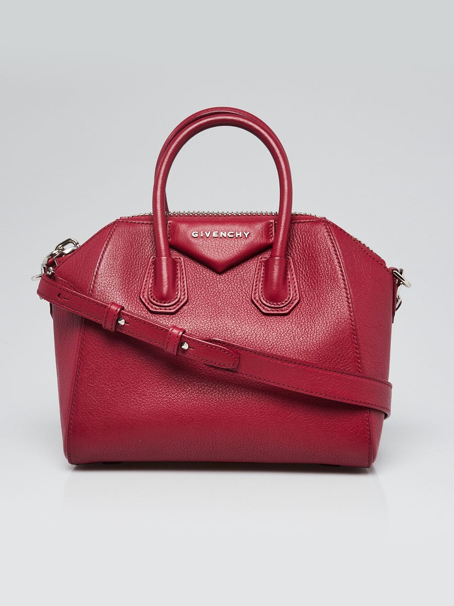 Givenchy Red Sugar Goatskin Leather Small Antigona Bag - Yoogi's Closet