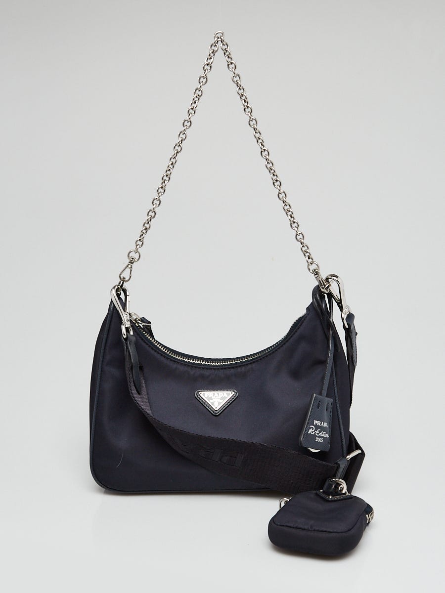 Prada Re-Edition 2005 Shoulder Bag Tessuto Small Blue 1707271