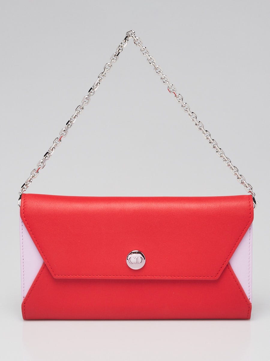 Dior Pochette wallet on chain Pink Leather ref93278  Joli Closet