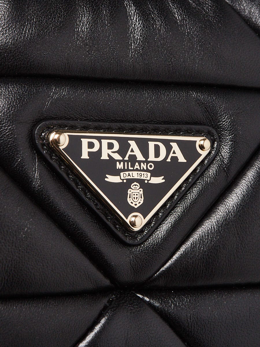 Prada Black Nappa Patchwork Quilted Leather Re-edition