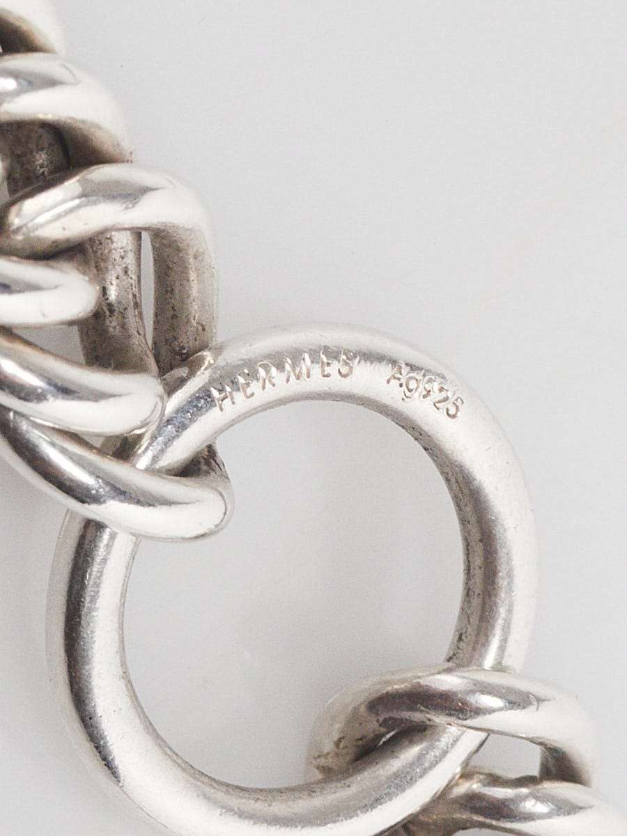 Hermes Sterling Silver Kelly Lock Cadenas Curb Chain