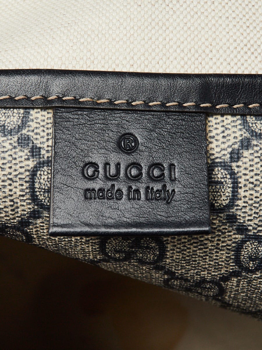 Gucci Beige/Blue GG Coated Canvas Signature Web Loop Small Tote Bag -  Yoogi's Closet