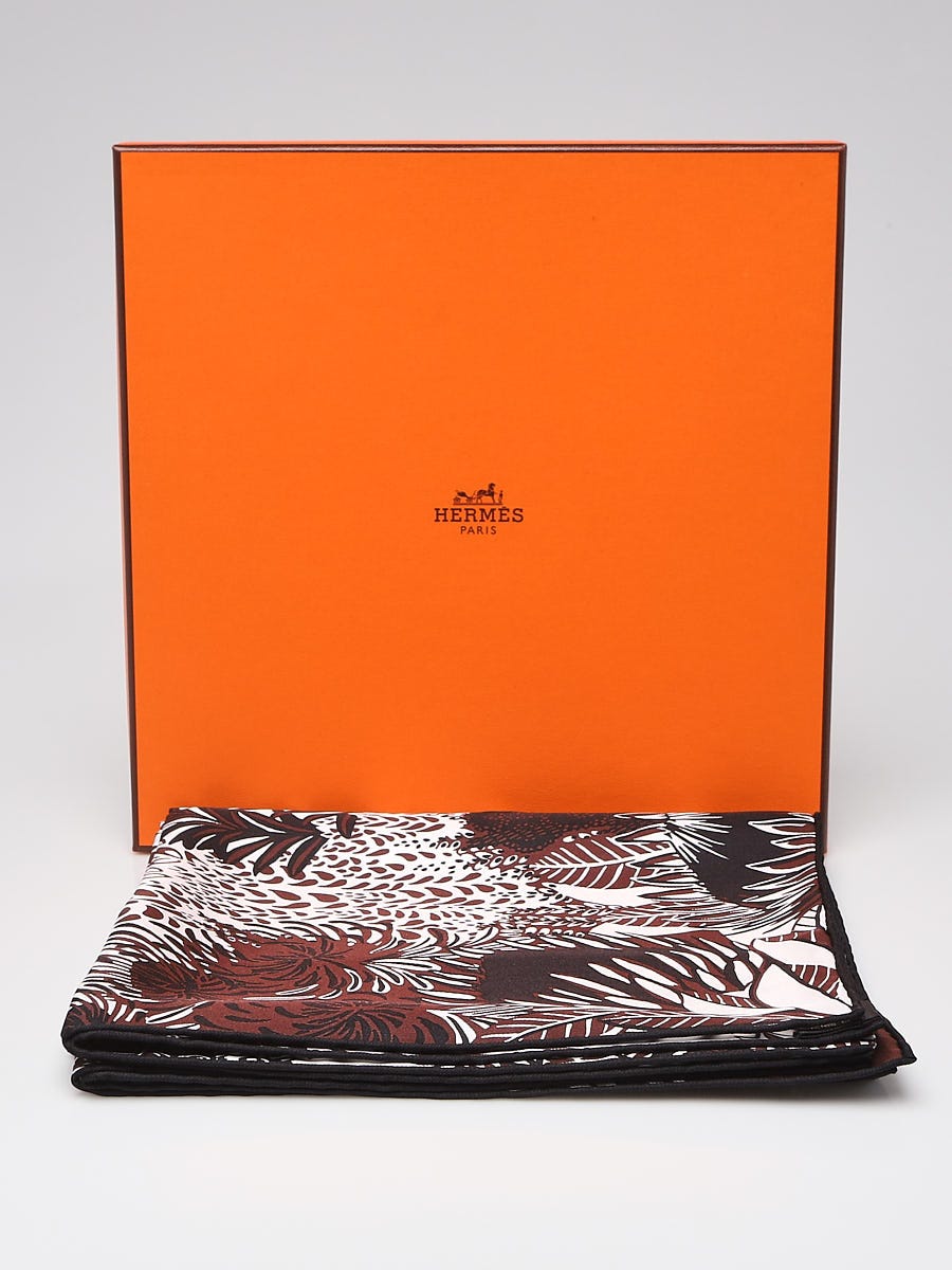 Hermes 90cm Marron/Noir/Blanc Silk Mountain Zebra Alice Shirley