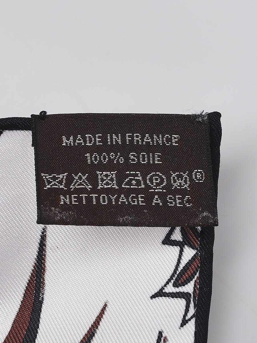 Hermes 90cm Marron/Noir/Blanc Silk Mountain Zebra Alice Shirley