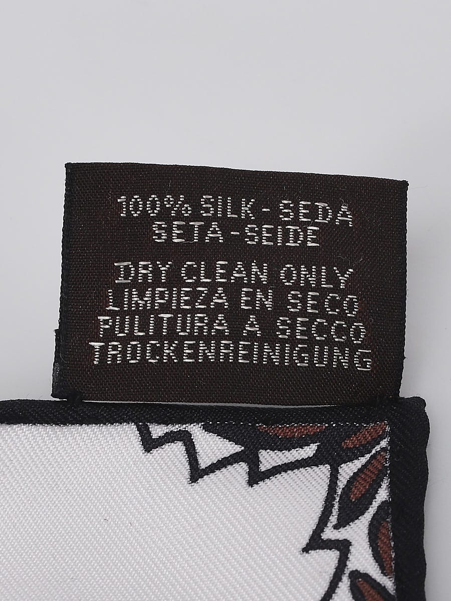 Hermes 90cm Marron/Noir/Blanc Silk Mountain Zebra Alice Shirley