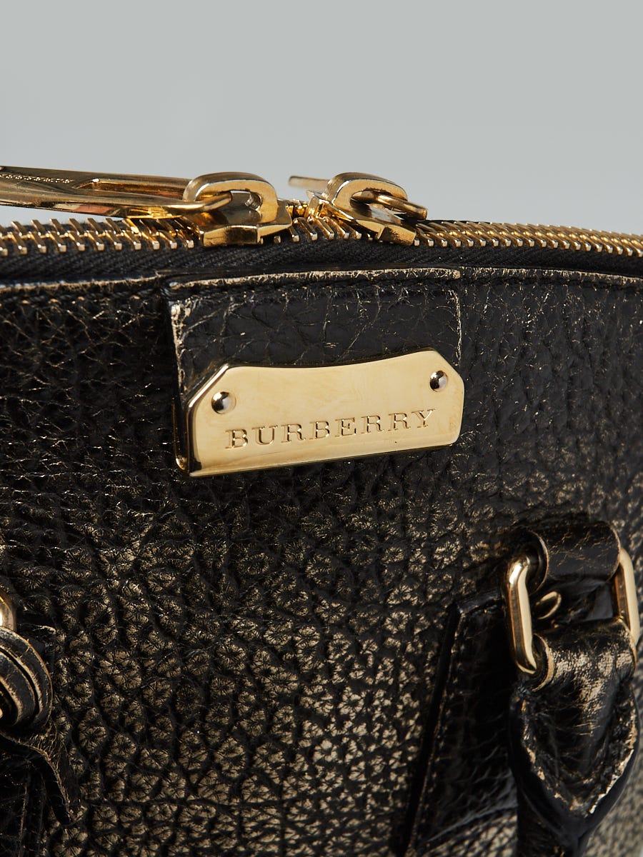 Burberry Black Grain Leather Small Orchard Satchel Bag