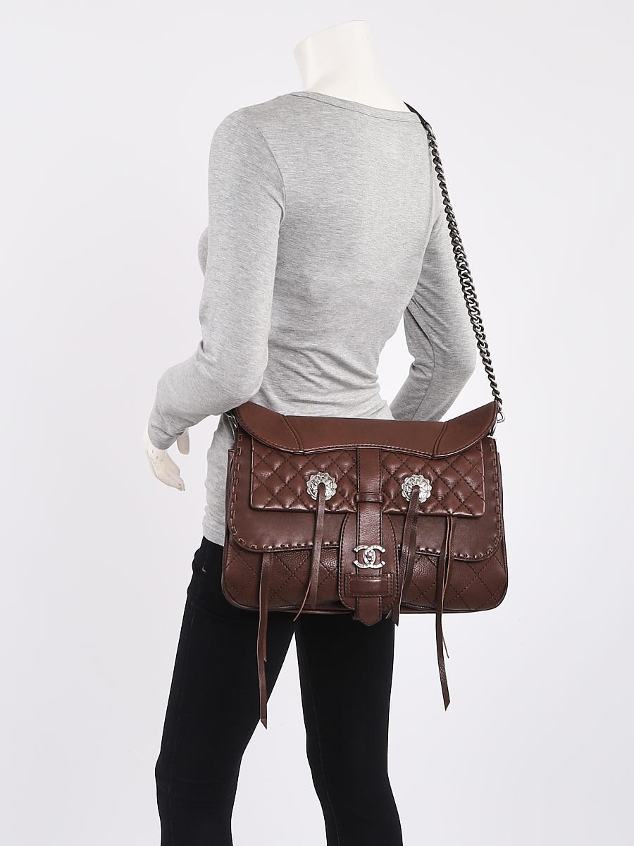 Chanel Dark Brown Leather Paris Dallas Messenger Bag - Yoogi's Closet