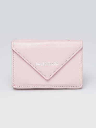 Balenciaga Light Pink Leather Papier Mini Wallet