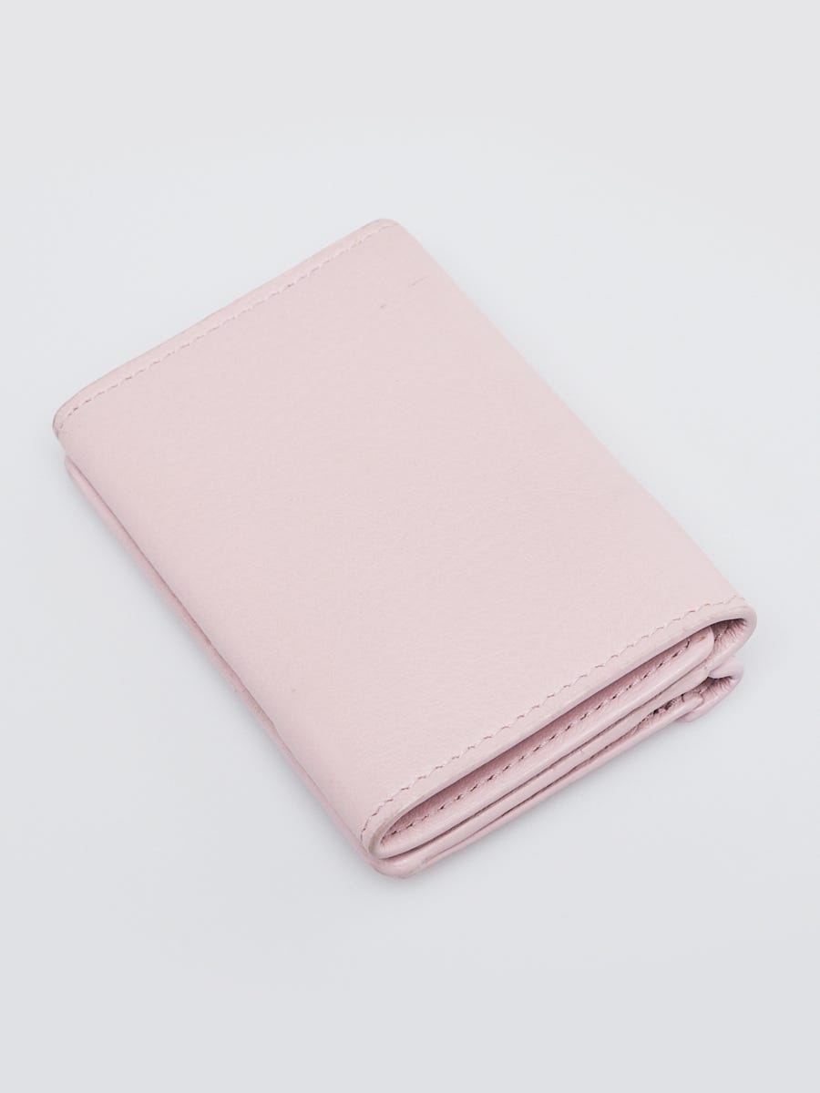 Pink Balenciaga Papier Leather Compact Wallet