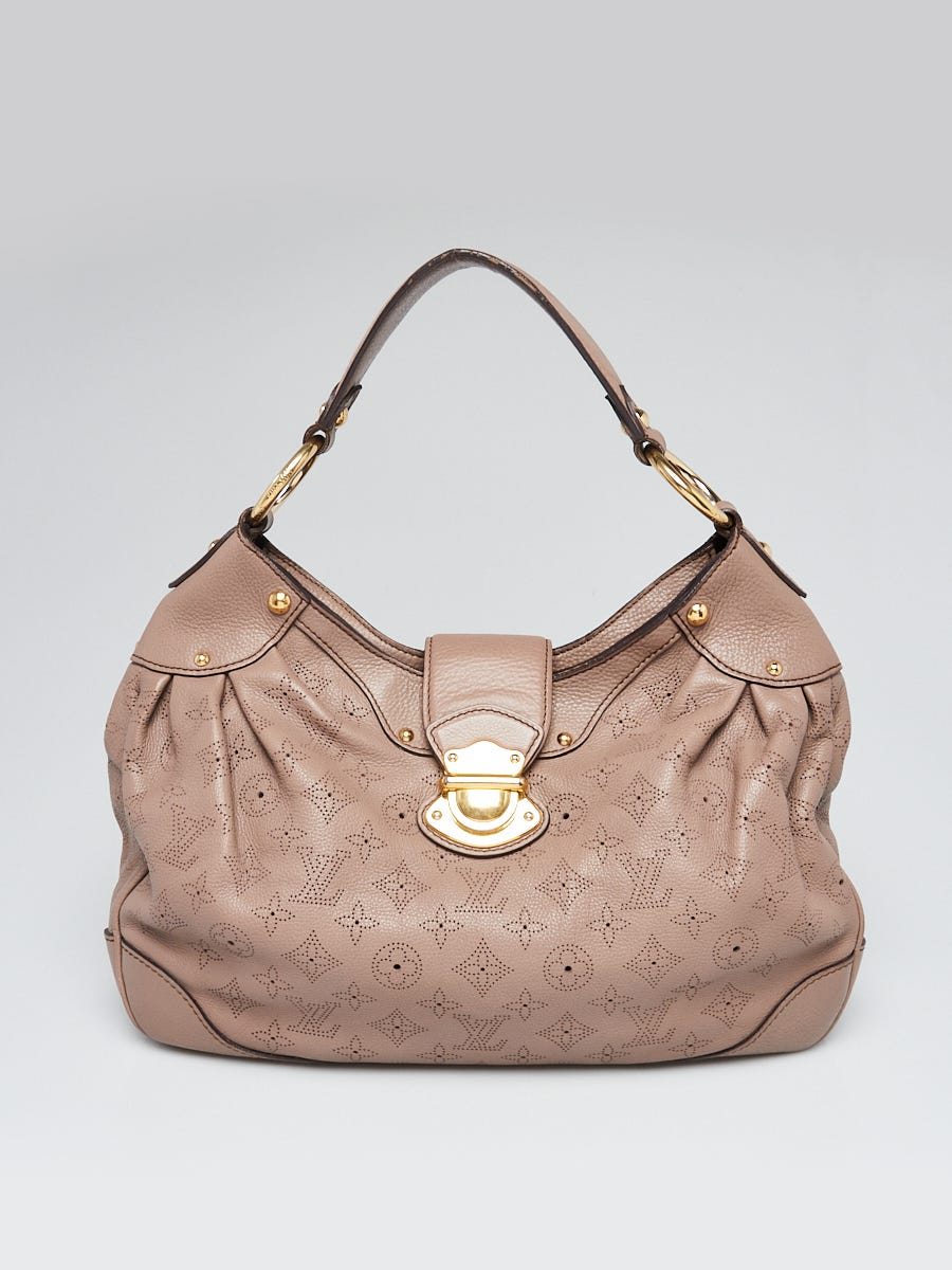 Louis Vuitton Mahina L Leather Hobo Bag Bronze  Allu USA