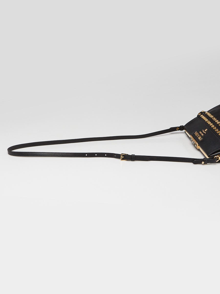 Prada Emblème Saffiano Shoulder Bag in Black
