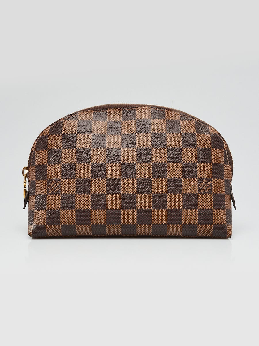 Louis Vuitton Cosmetic Pouch Damier Ebene GM Brown in Coated
