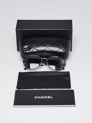 Authentic New CHANEL Brown Rimless Shield Chain Sunglasses 4160-Q