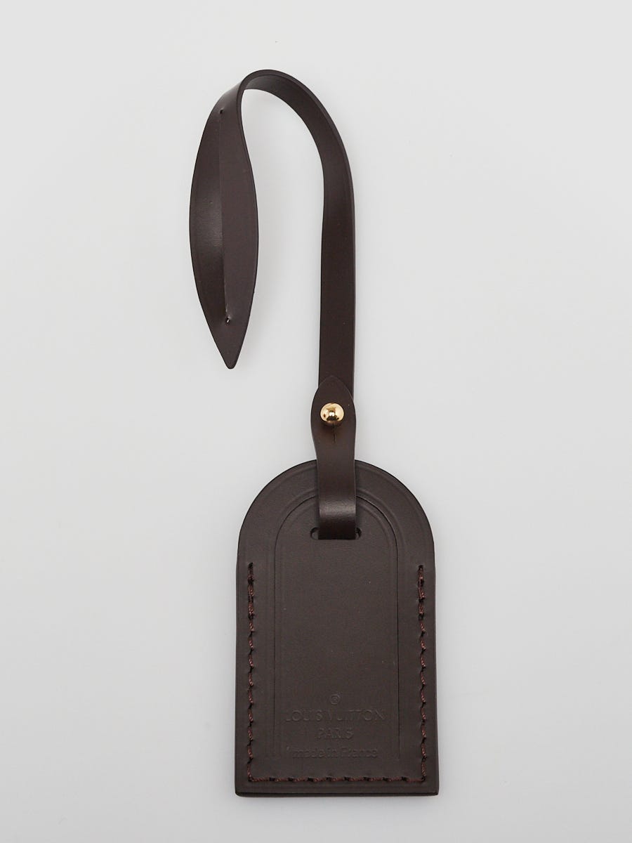 Louis Vuitton Dark Brown Leather Luggage Tag | Yoogi's Closet
