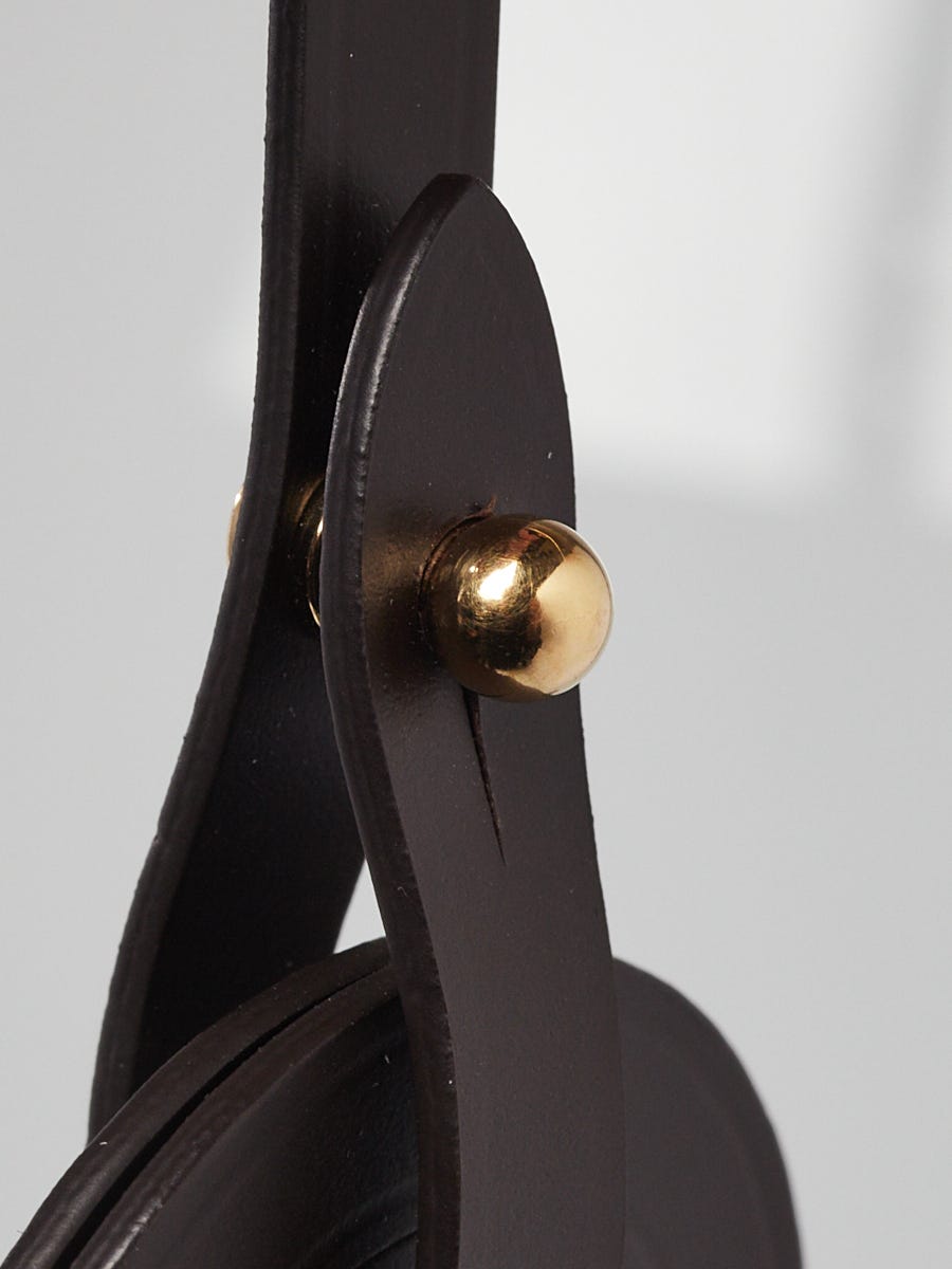 Louis Vuitton Dark Brown Leather Luggage Tag | Yoogi's Closet