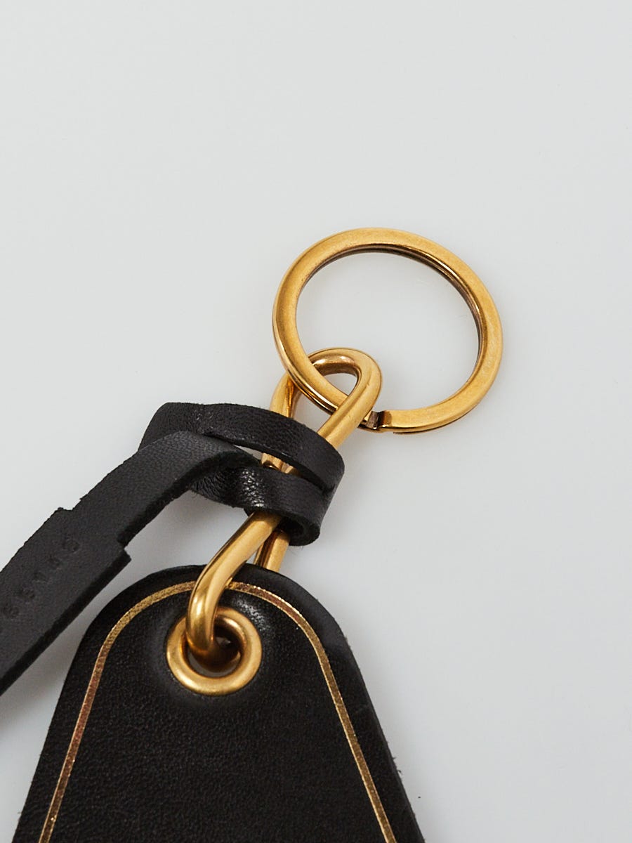 Balenciaga Logo Leather Keychain - Metallic Keychains