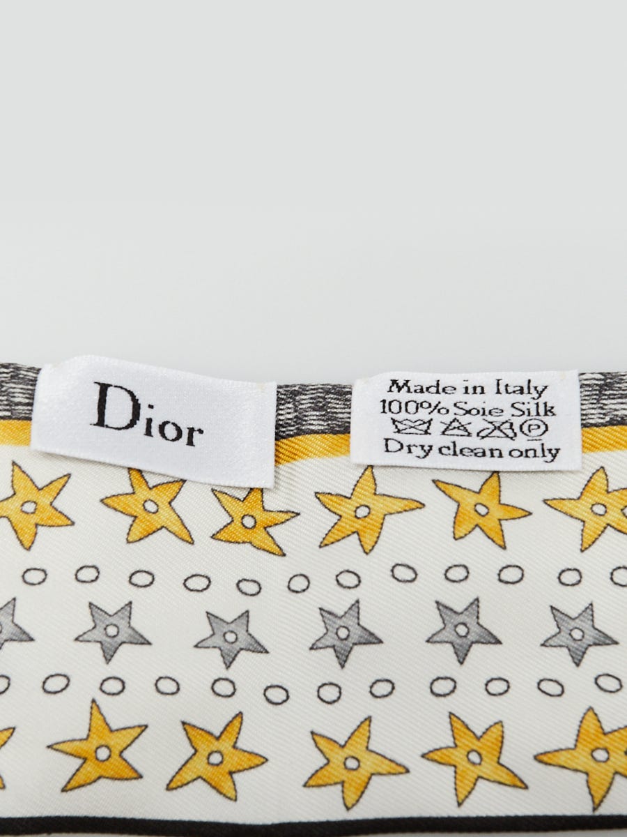 Christian Dior White/Red Silk L'Etoile Tarot Mitzah Twilly Scarf