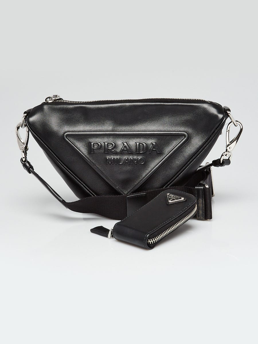 Large leather Prada Triangle bag
